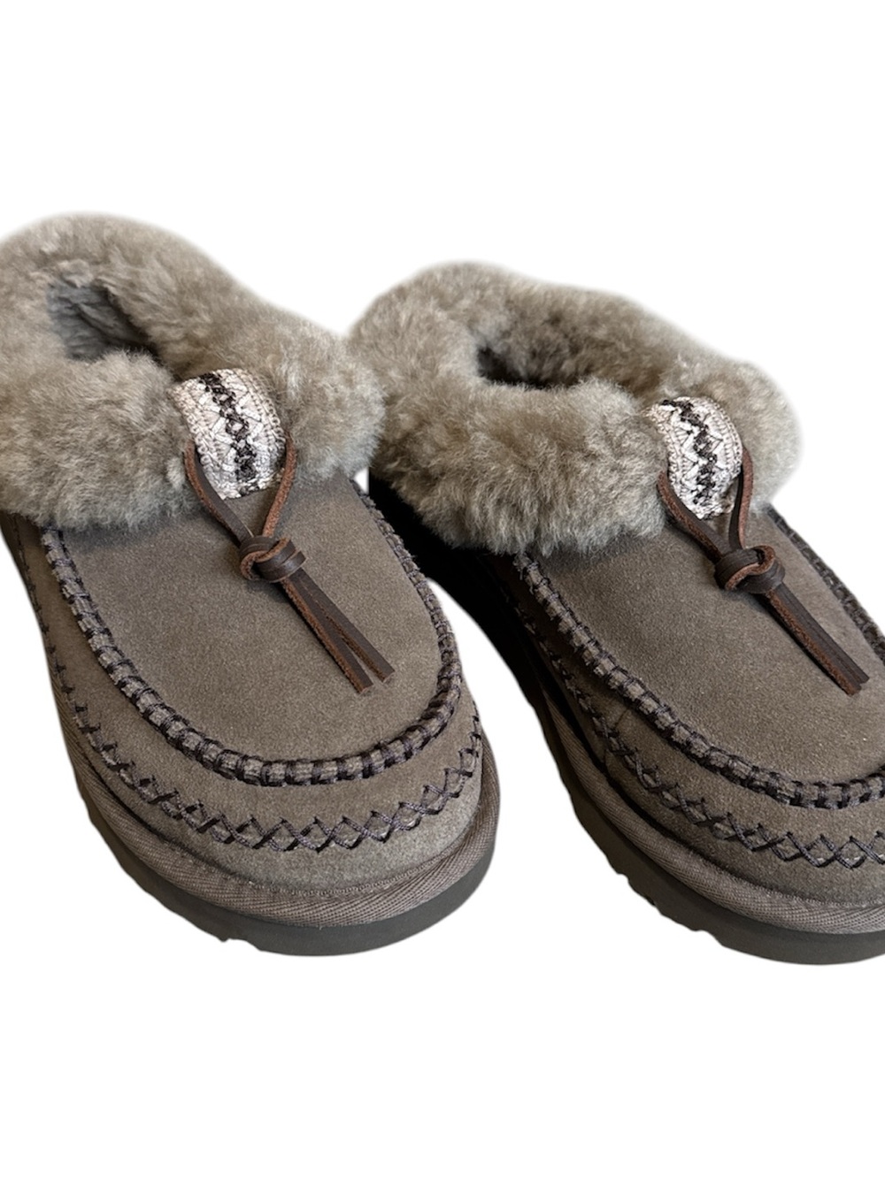 UGG Plush Shearling-Lined Slip-On Moccasins